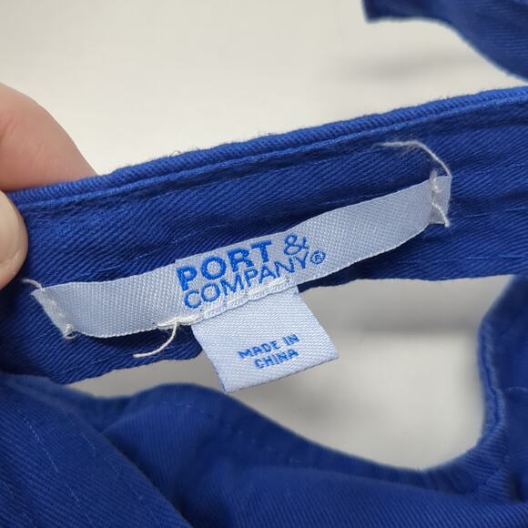 Campbell Aviation Strapback Visor Hat Blue One Size Port & Company - Picture 9 of 10